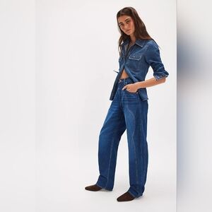 Free People Wrangler Sleek Barrel Jeans